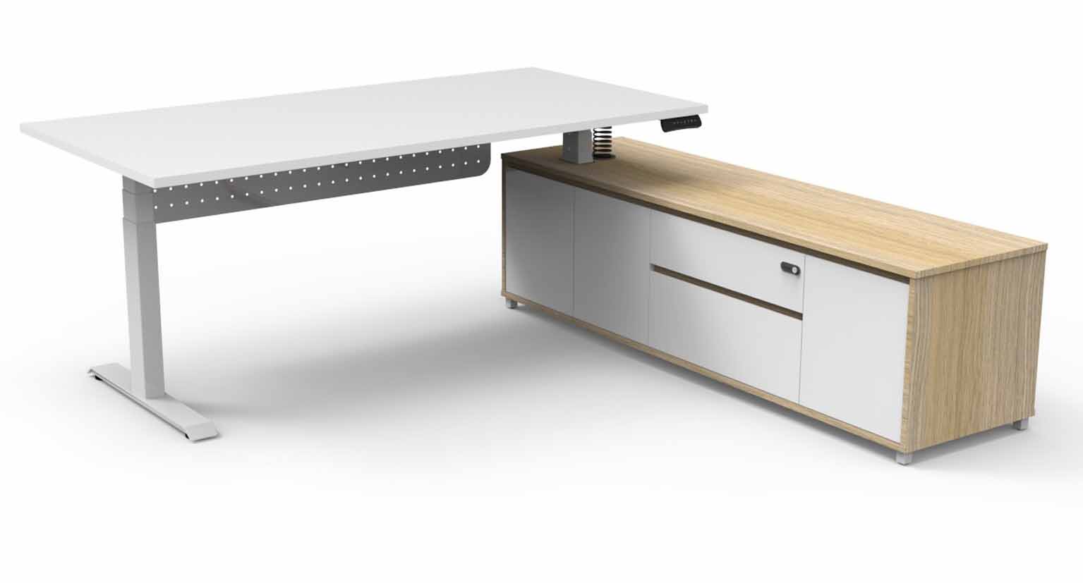 Boost+ Height Adjustable Executive Desk - with Modesty